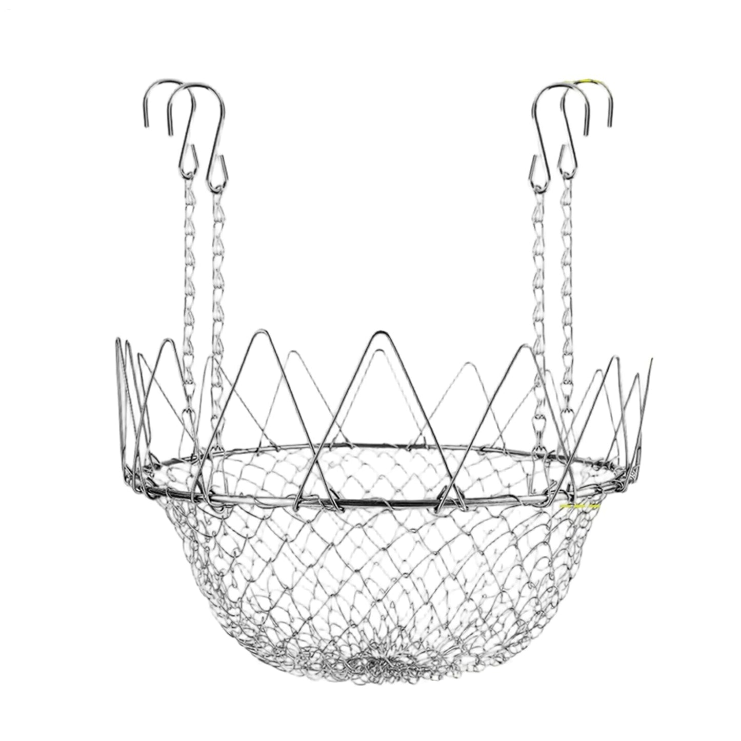 Adjustable Planter Insert, Heavy-Duty Rustproof Stainless Steel Plant Pot with Chains, Adjustable Planter Fillers + Durable Design + Outdoor, Indoor, Flower, Potted, Home Gardening Silver