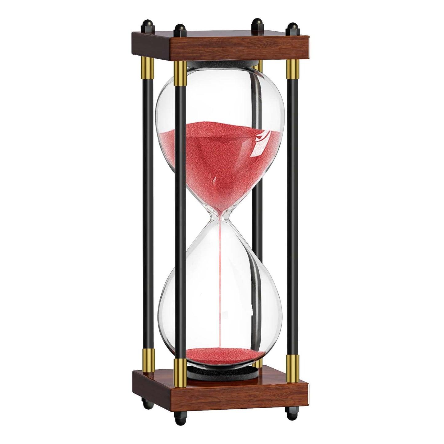 Sand Timer 60 Minute, 60 Min Hourglass Red Sand Clock, 1 Hour Wooden Retor Hour Glass, One Hour Sandglass, Reloj de Arena, Creative, Decoration, Office