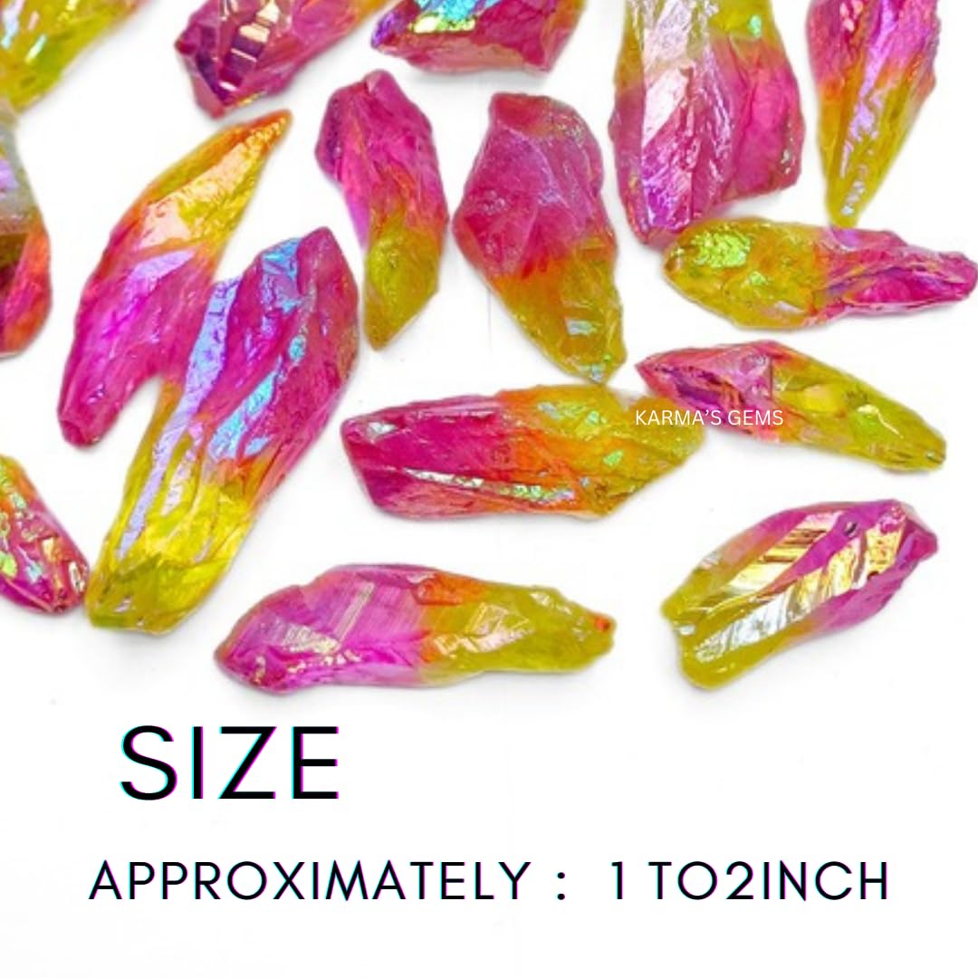 Crystals, Rocks, Jade, Crystals and Healing Stones, Witchcraft Supplies, Healing Crystals, Stones, Healing Stones, Rock Collection, Agate, Raw Stones (Pink - Yellow Aura Quartz, 2 Pcs)