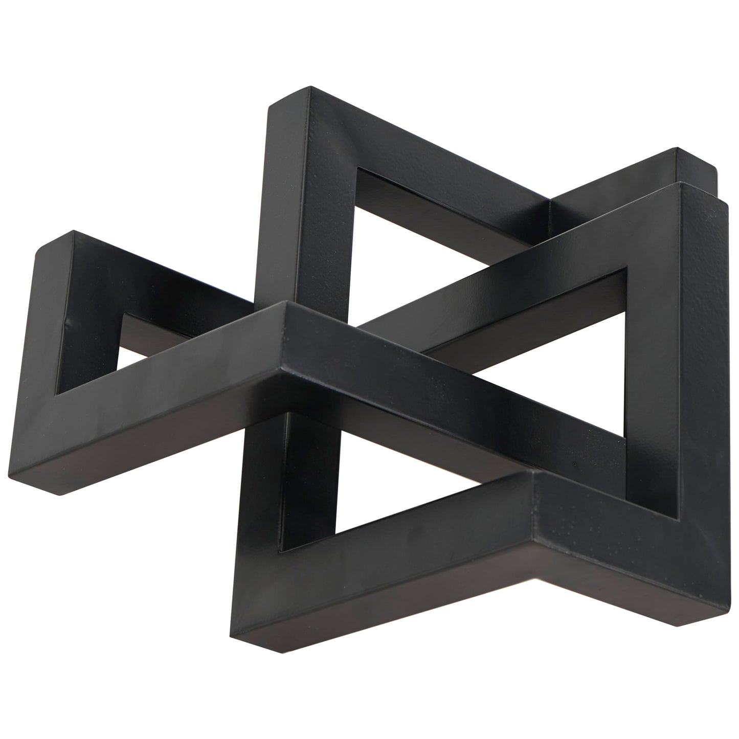Deco 79 Metal Geometric Decorative Sculpture Abstract Shaped Home Decor Statue, Accent Figurine 12" x 13" x 7", Black
