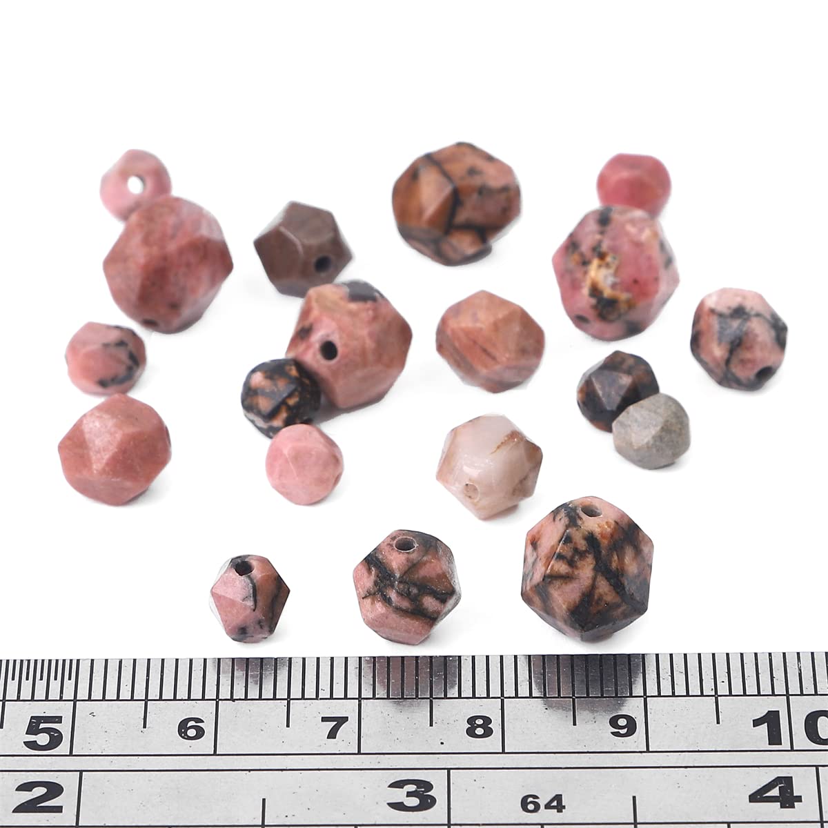 BEADIA Faceted Natural Rhodochrosite Stone Round Beads 8mm 36cm/Strand for Jewelry Making
