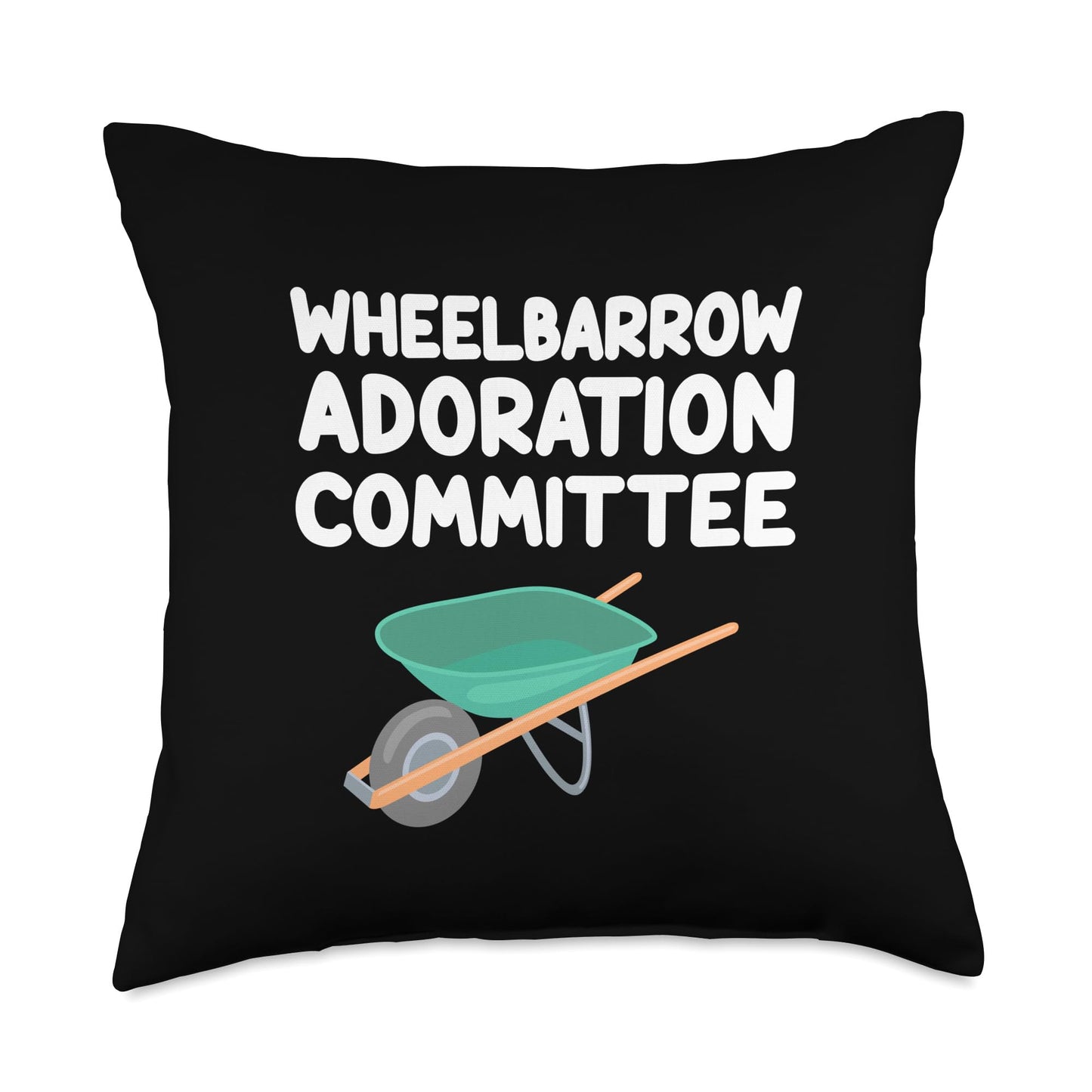 Wheelbarrow Adoration Committee Construction Single Wheel Throw Pillow