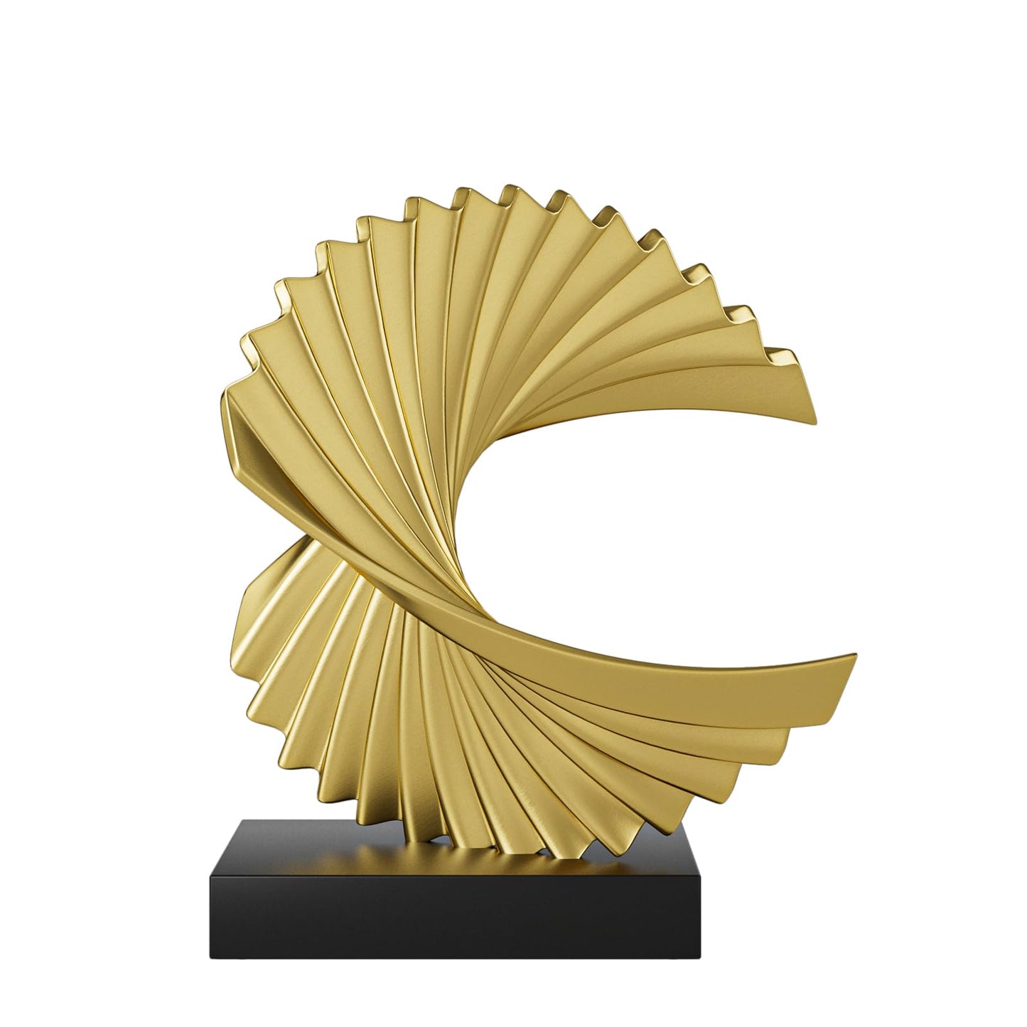 Paytonture Gold Ocean Wave Statue, Modern Abstract Art, Resin Statue, Office Desk & Shelf Decor Accent for Men