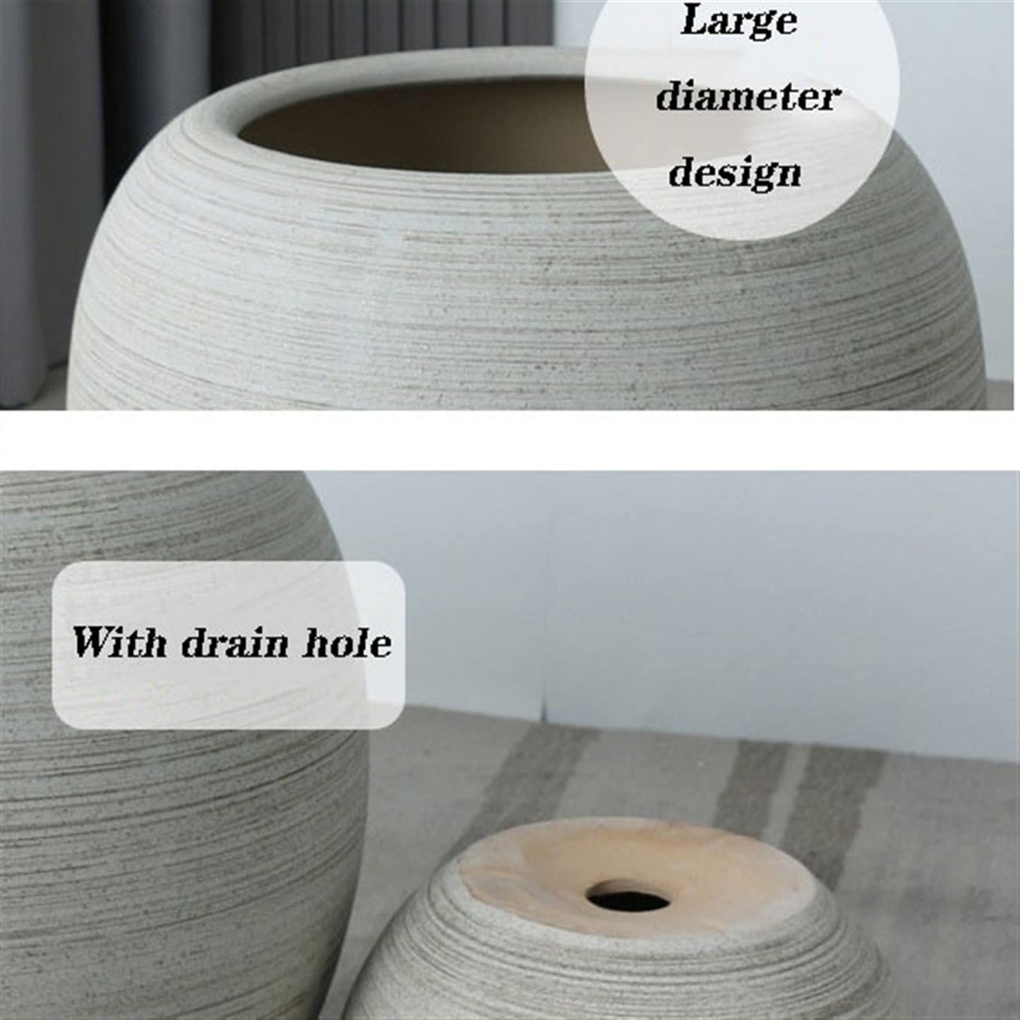 YIMUBDBM Creative Flower Pots Ceramic Flower Pot Plant Container Oversized Spherical Floor Planter Mall Decoration Courtyard Large Green Flower Pot Flowers Pot Plant Bucket-B:high 23 cm