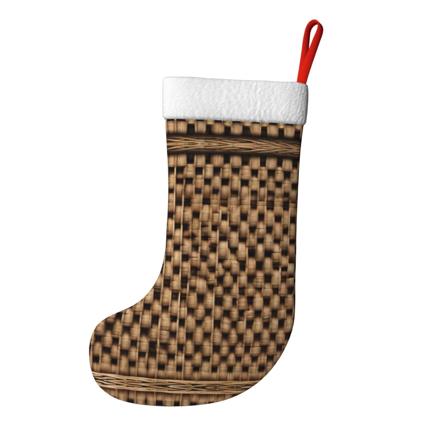 KOPUUYRD Neat Wicker Woven Grid Print Luxurious Holiday Socks,Unique Christmas Socks for Joyful Season,Festive Ornament Classic