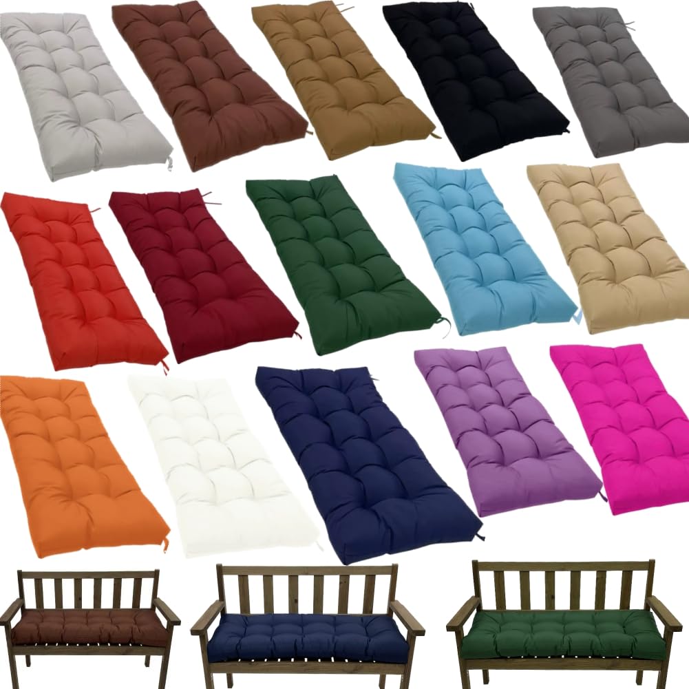 psmacra Waterproof Bench Cushions for Outdoor/Indoor Furniture,Tufted Patio Bench Seat Cushion, Swing Seat Cushion,Garden Loveseat Cushions,Waterproof Cushions for Lounger Garden (Green, 39.3x19.7in)