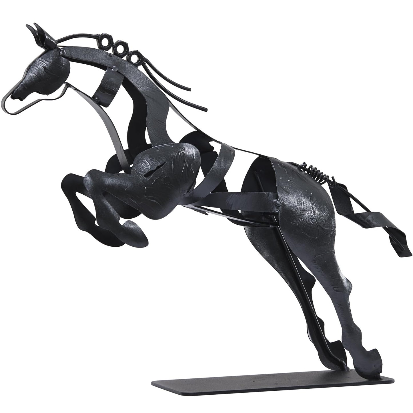 SunBlogs Art Horse Statue, Unique Metal Art Handmade Sculpture for Home Decor, Rustic Decor, Gifts for Horse Lovers (Black)