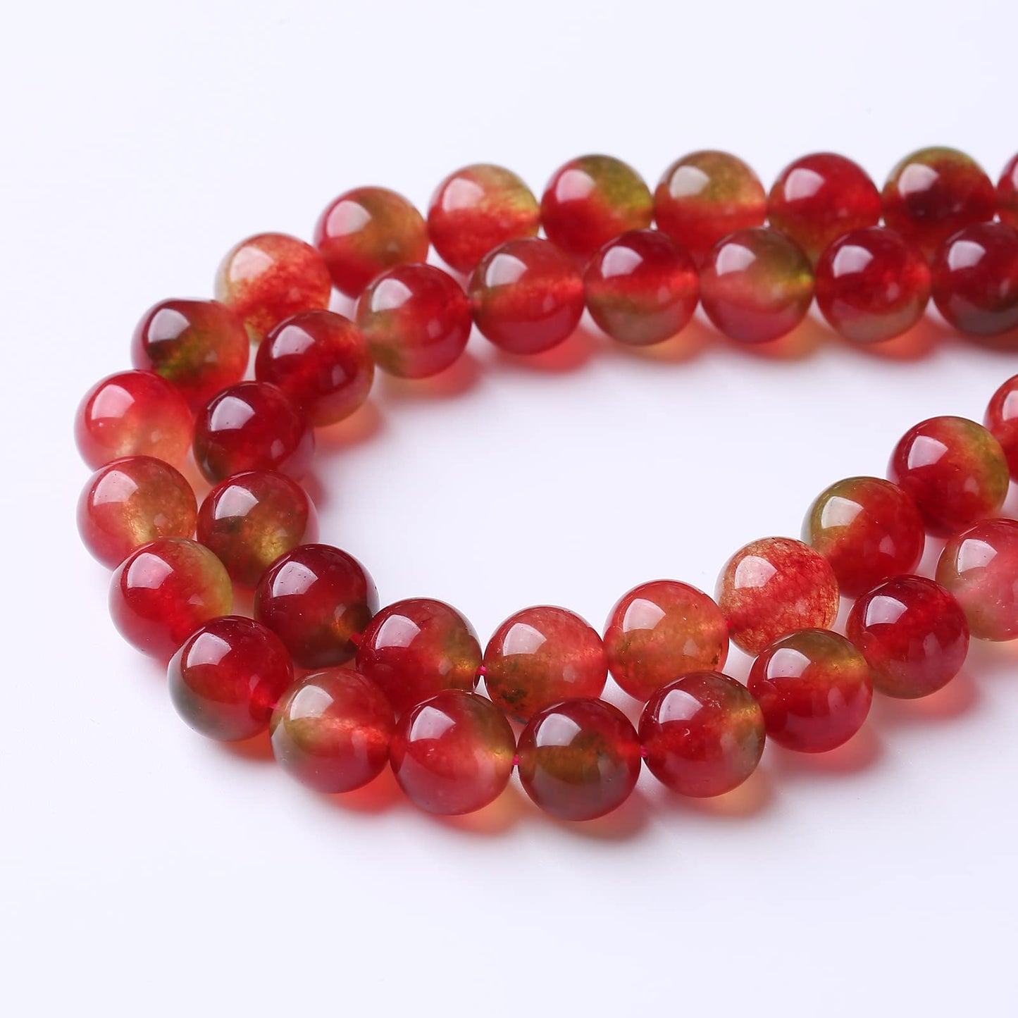 32PCS 12MM Mixed Double Chalcedony Stone Beads Energy Healing Beads for DIY Jewelry Bracelet Necklace Making for Jewelry Making 15Inch