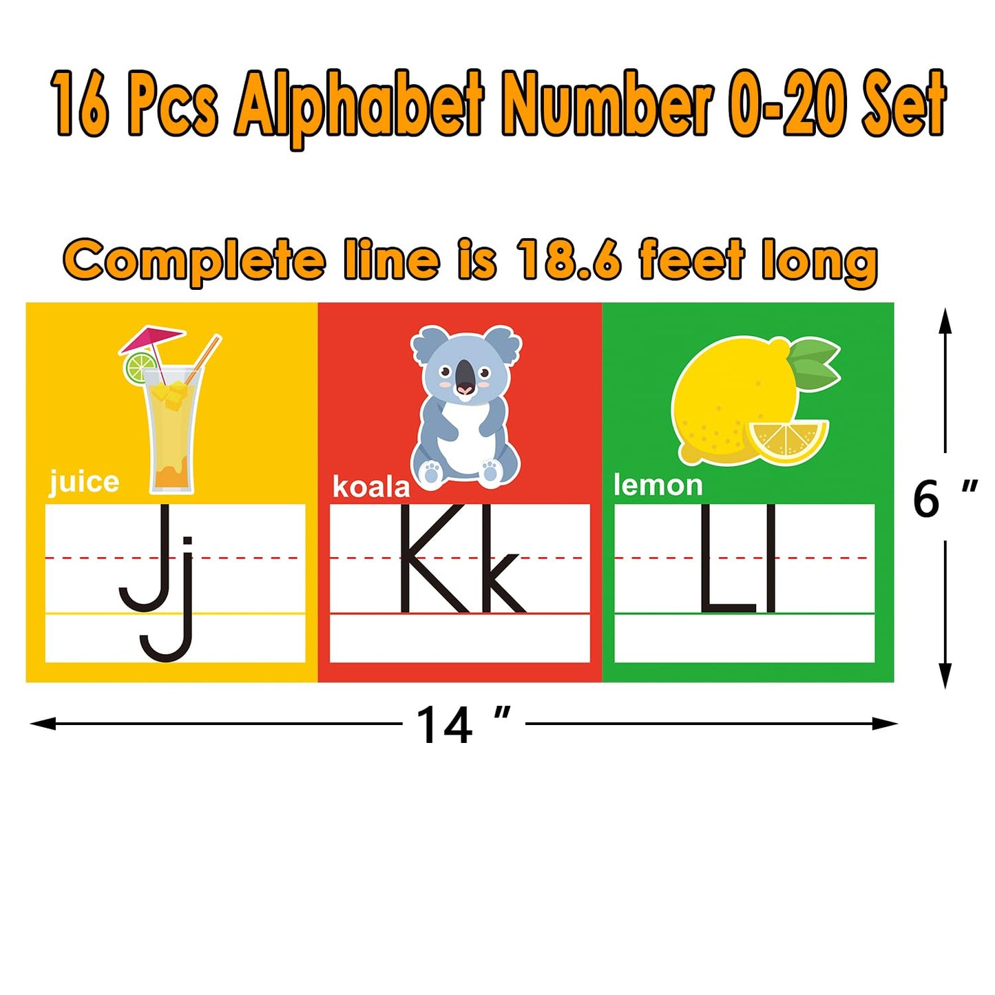 OUNENO Alphabet Line Bulletin Board Set ABC Number 0-20 Wall Decorations for Pre-School Kindergarten Elementary Classroom Nursery Homeschool