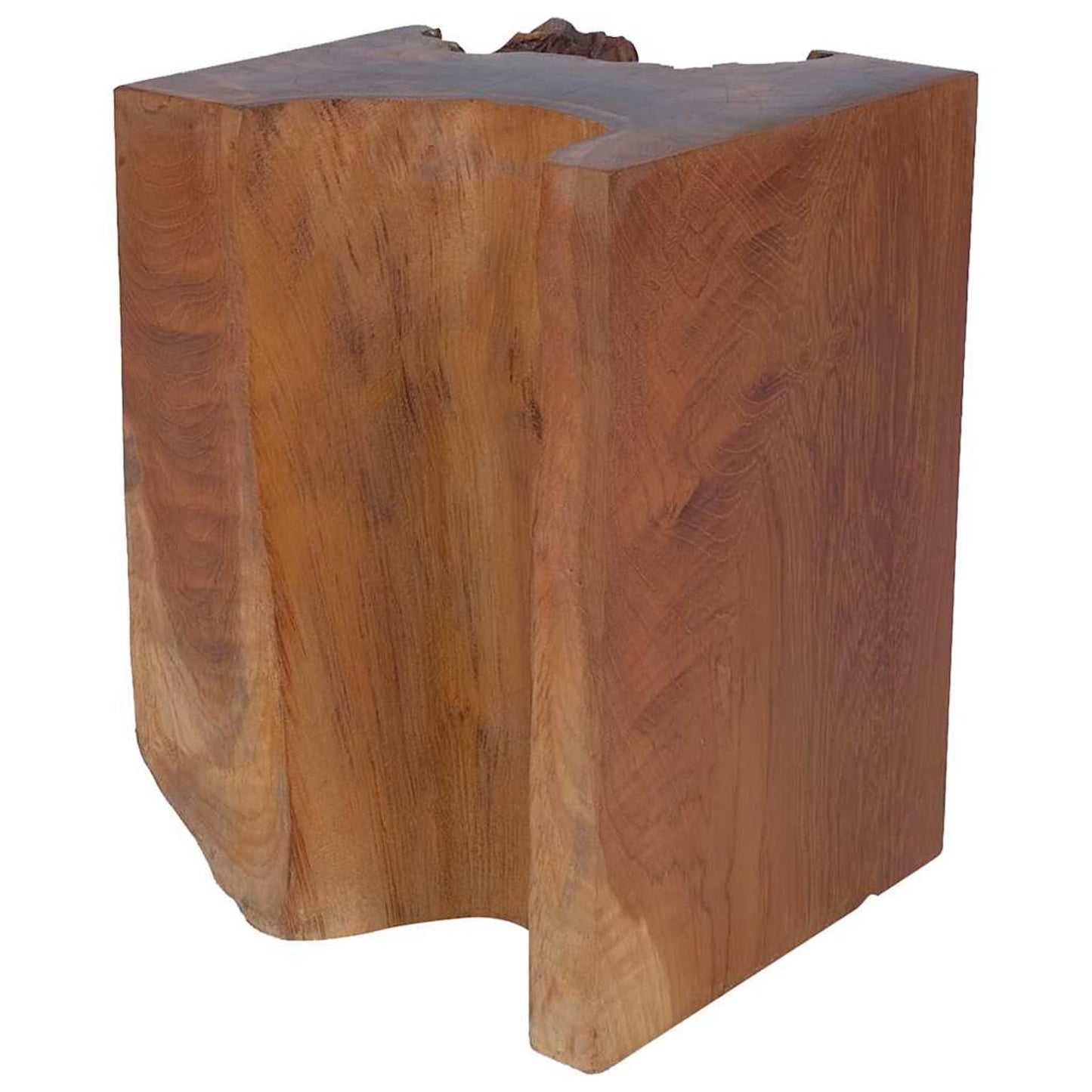 Gecheer Rustic Teak Wooden Stool, Handmade Retro Style Footrest, Side Table for Home Decor 30 x 30 x 40 cm