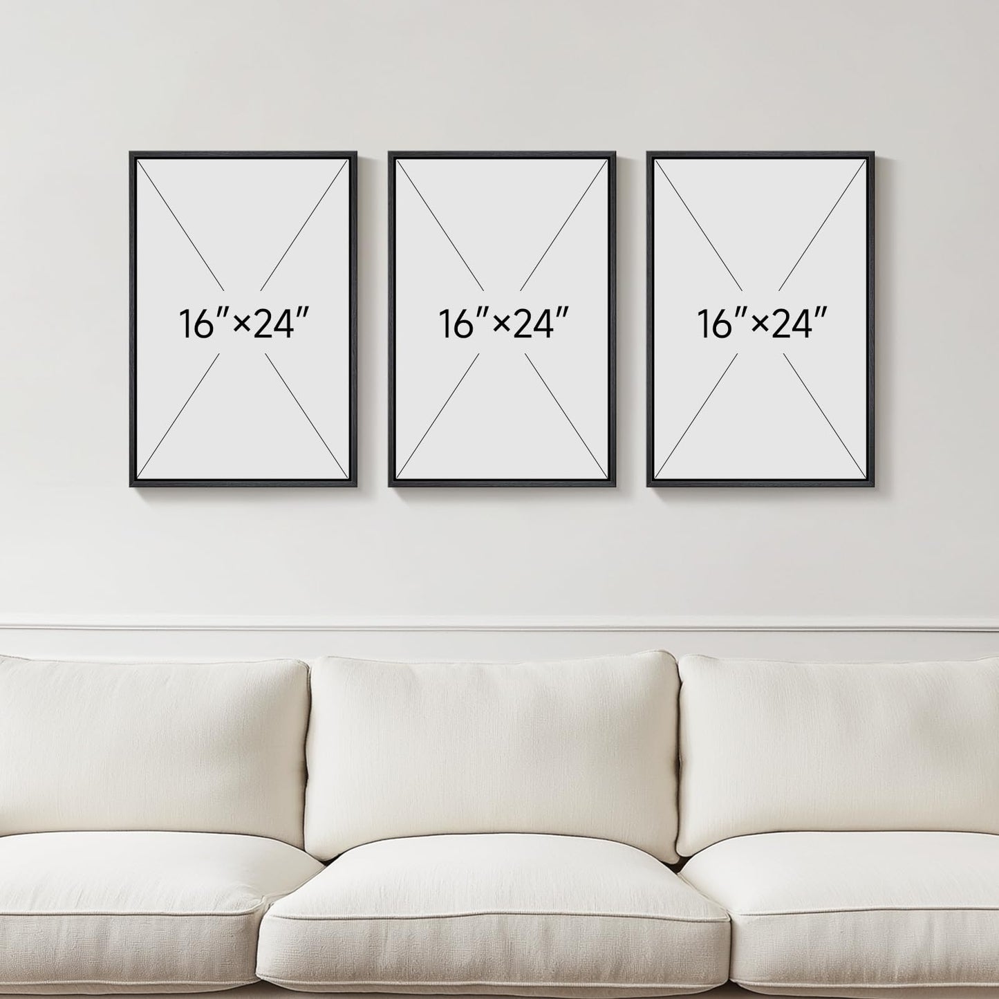Framed Motivational Wall Art for Office Decor, Set of 3 Inspirational Modern Iceberg Canvas Wall Art Prints, Navy Blue Effort Success Victory Quotes for Home Office Gym Wall Decor, 16x24