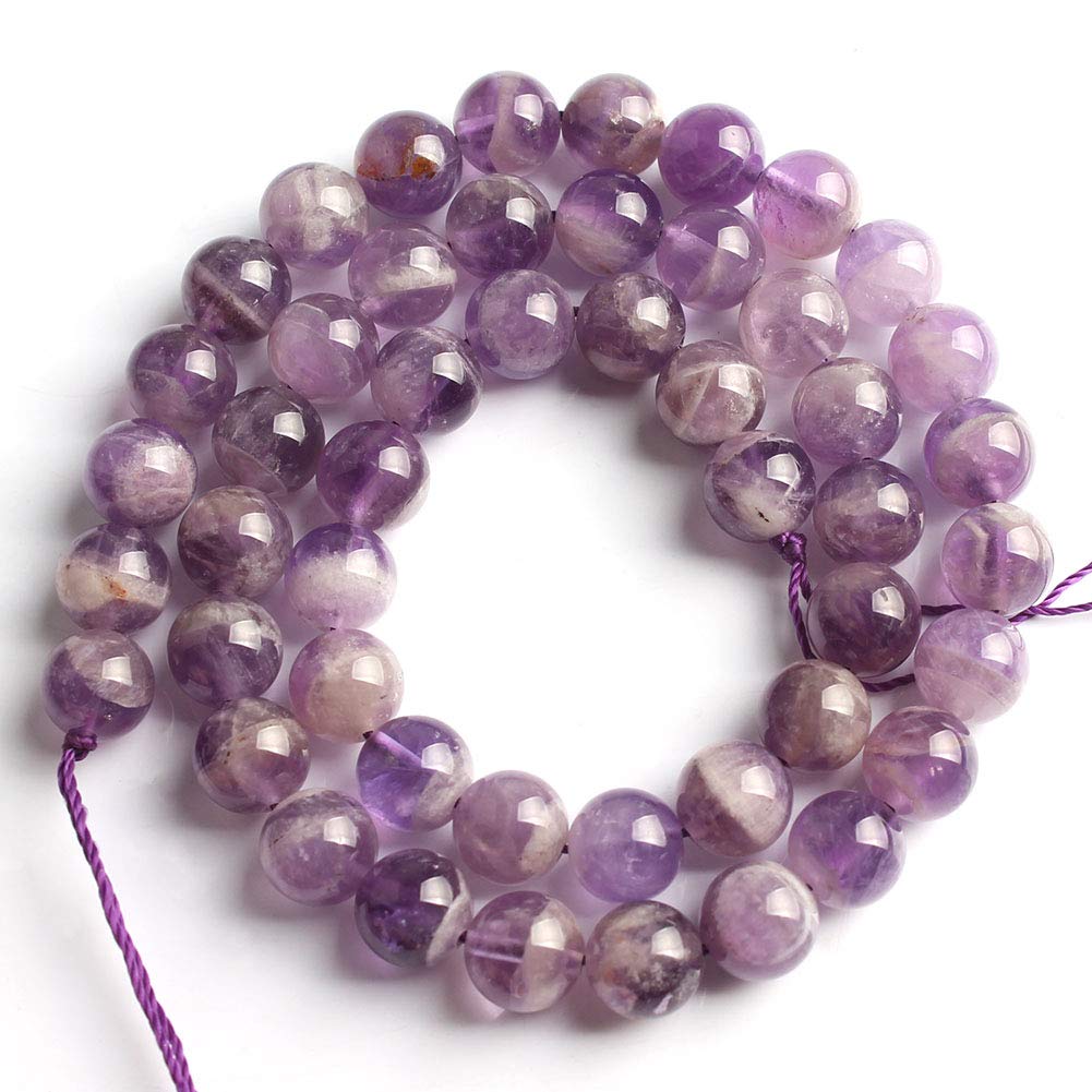 NITOPUPU 10mm 37pcs Amethyst Natural Stone Beads for Jewelry Making Supplies, Round Crystal Beads for Bracelets Necklace DIY Crafts