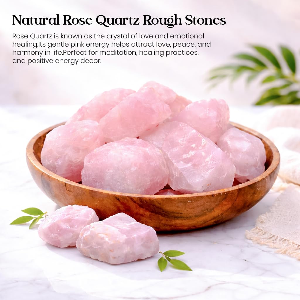"300+ Carats, 1 Pc Rose Quartz Rock Rough Stone 4050 mm Raw Crystals Rock Crystals and Healing Stones Rough Gemstones Rock Collection for Beginners Used as Crystal Therapy, Meditation, Reiki"