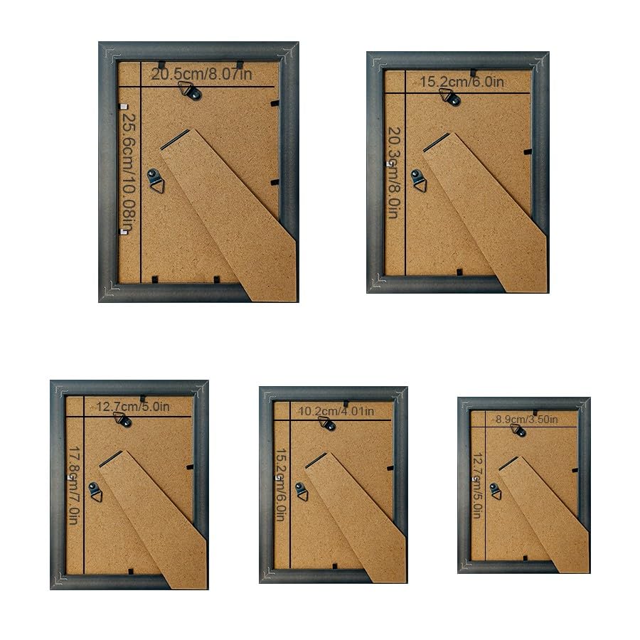 Modern Decorative Photo Frame for Desk and Wall, Graceful Picture Frame for Family Photos, Stylish Customizable Frame for Home or Office Display(Black 3.5x5in)