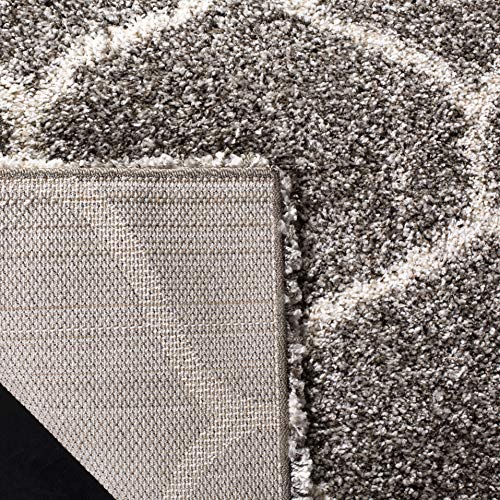 SAFAVIEH Hudson Shag Collection Accent Rug - 2'3" x 3'9", Grey & Ivory, Trellis Design, Non-Shedding & Easy Care, 2-inch Thick Ideal for High Traffic Areas in Entryway, Living Room, Bedroom (SGH280B)