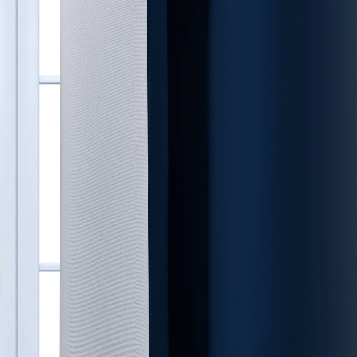 Yakamok Blue and Greyish White Ombre Curtains, Room Darkening Gradient Color Curtains for Bedroom, Light Blocking Thermal Insulated Window Drapes for Living Room(2 Panels, 52x84 Inch)