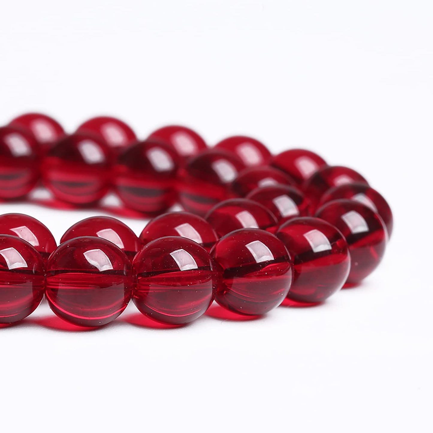 6MM 60PCS Garnet Red Glass Crystal Spacer Loose Beads for Jewelry Making DIY Bracelet 15 Inches 1 Strand