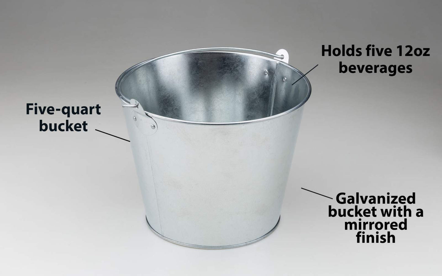 IMC Metal Galvanized Ice Bucket | Large | Silver | 5-Quart | Perfect for Parties and Tailgates
