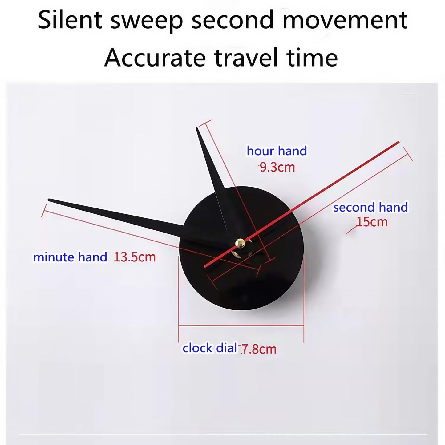 YJHWLF 3D DIY Wall Clock, LuminousFramelessSilent Living Room Dining Room Simple 3D Wall Sticker Wall Clock Creative Luminous DIY Acrylic Punch-Free Quartz Clock (15.8IN)