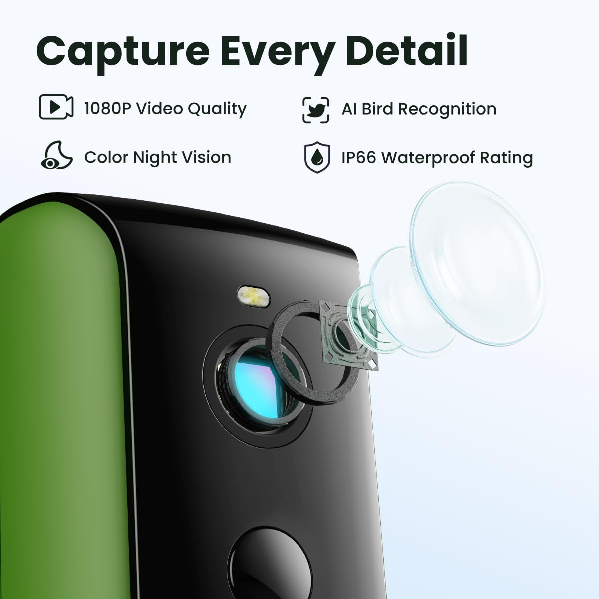 Birdfy 2 Smart Bird Feeder with Camera,Solar-Powered, Wireless Installation, Auto-Capture Bird Videos & Motion Detection, Gift Present