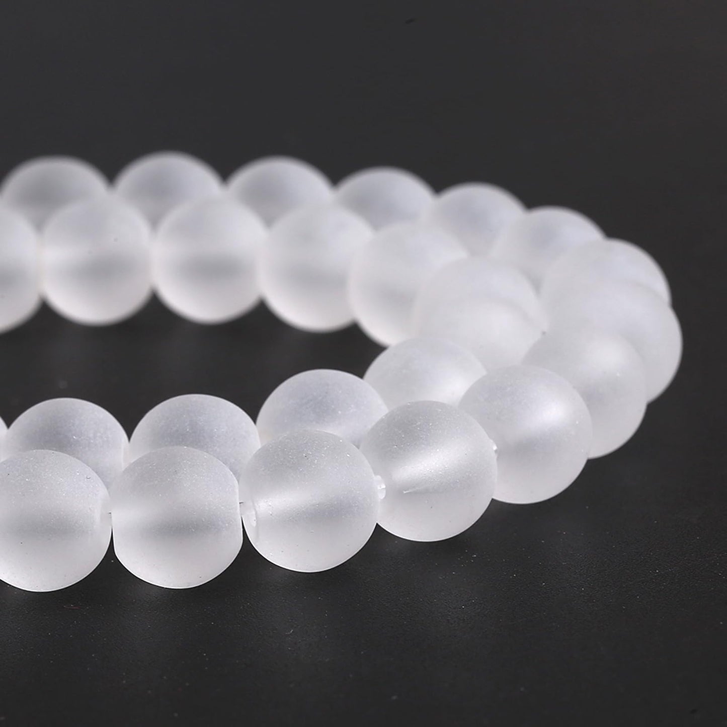 6MM 60PCS Matte White Glass Spacer Loose Beads for Jewelry Making DIY Bracelet Necklace