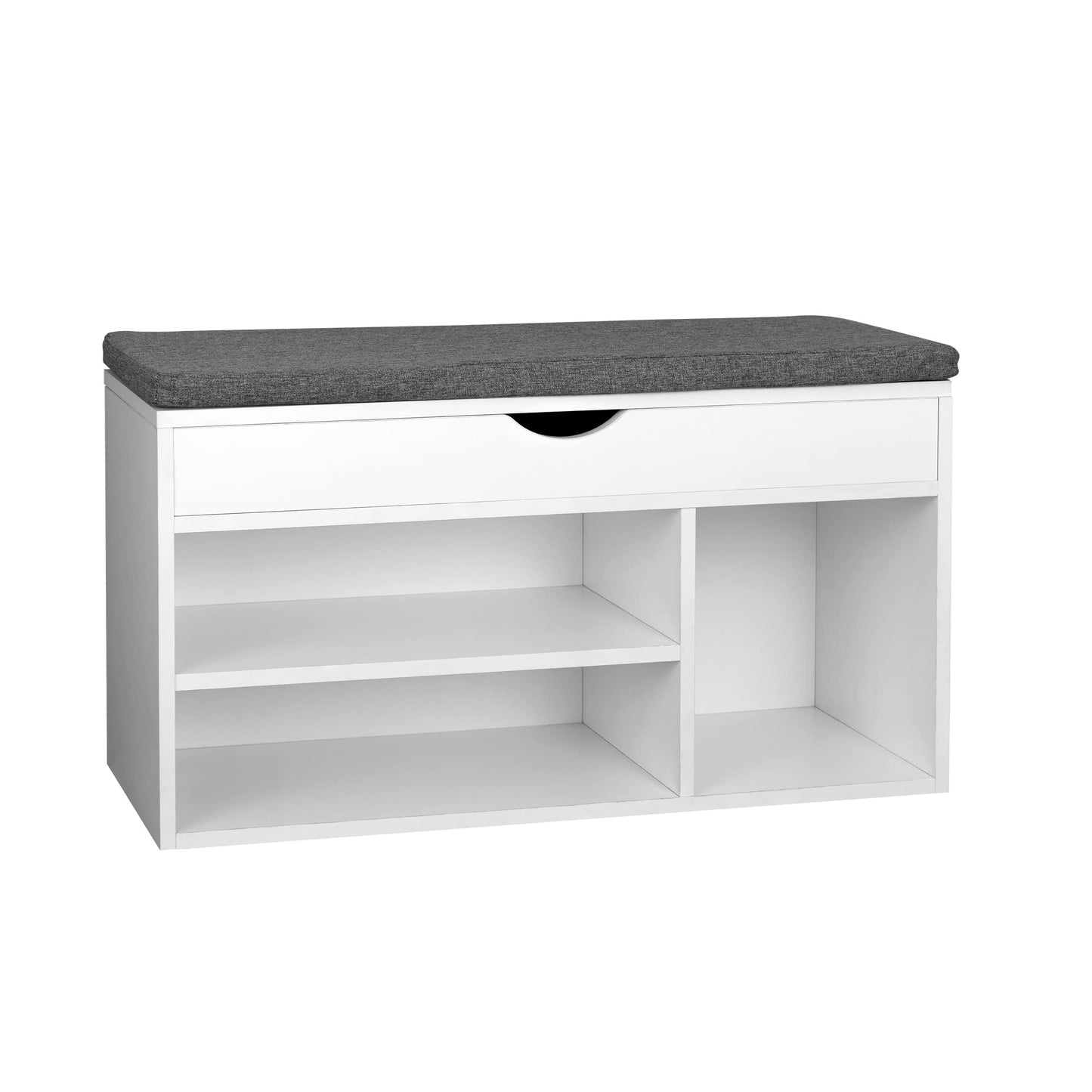 WelFurGeer Shoe Bench with Storage, White Shoe Storage Bench, Entryway Bench with Storage, Entryway Shoe Storage Bench White + Gray