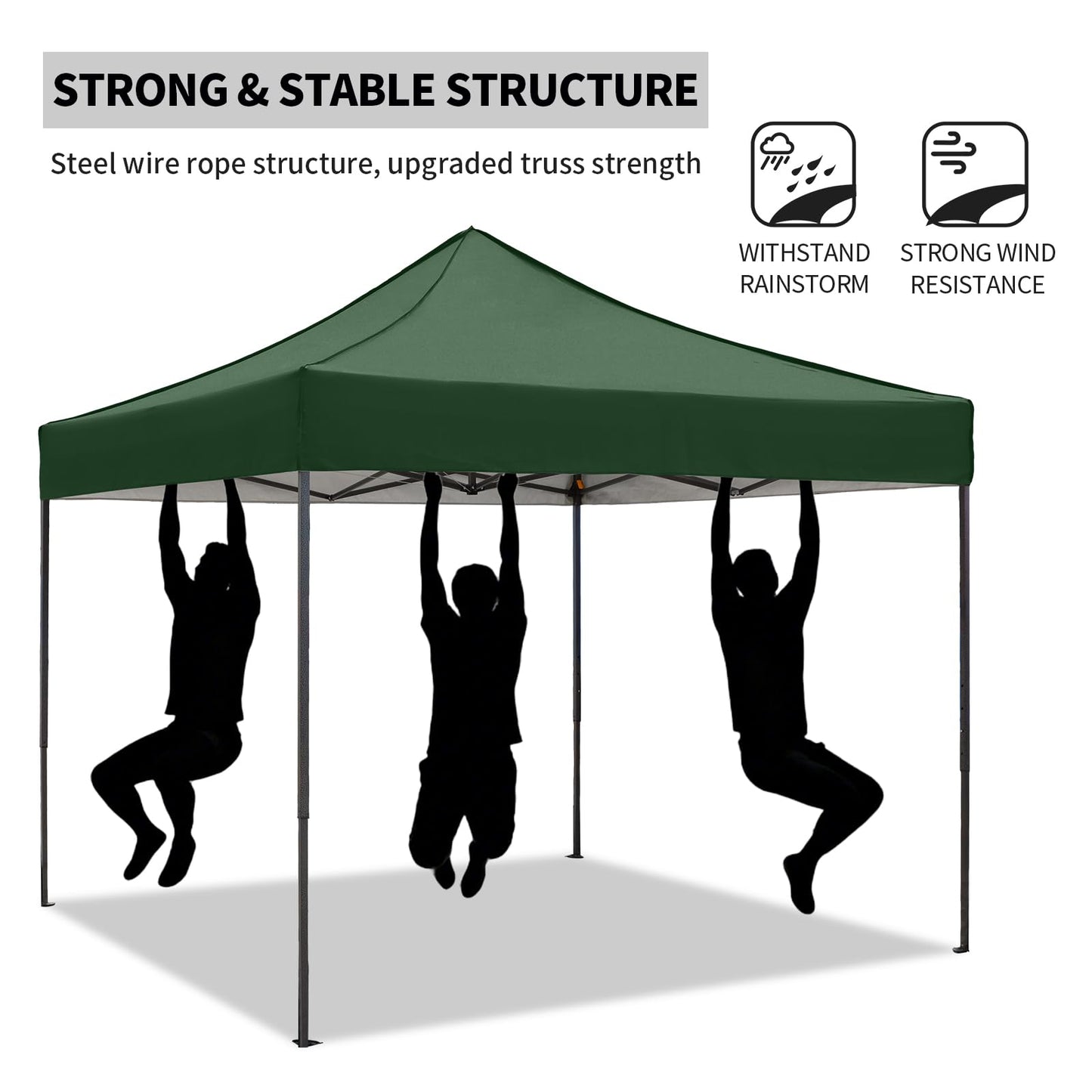 Pop up Canopy Tent with Awning Easy up Canopy with Wheel Bag Heavy Duty Waterproof Canopy Commercial Gazebo Tent for Outdoors Parties Vendors