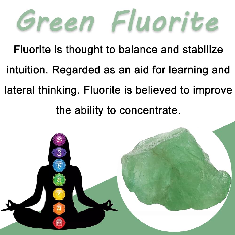 2PCS Natural Raw Stone Healing Crystals Bulk, Gemstones for Reiki, Meditation, Home Decor, Garden Fountain Rocks (Green Fluorite)