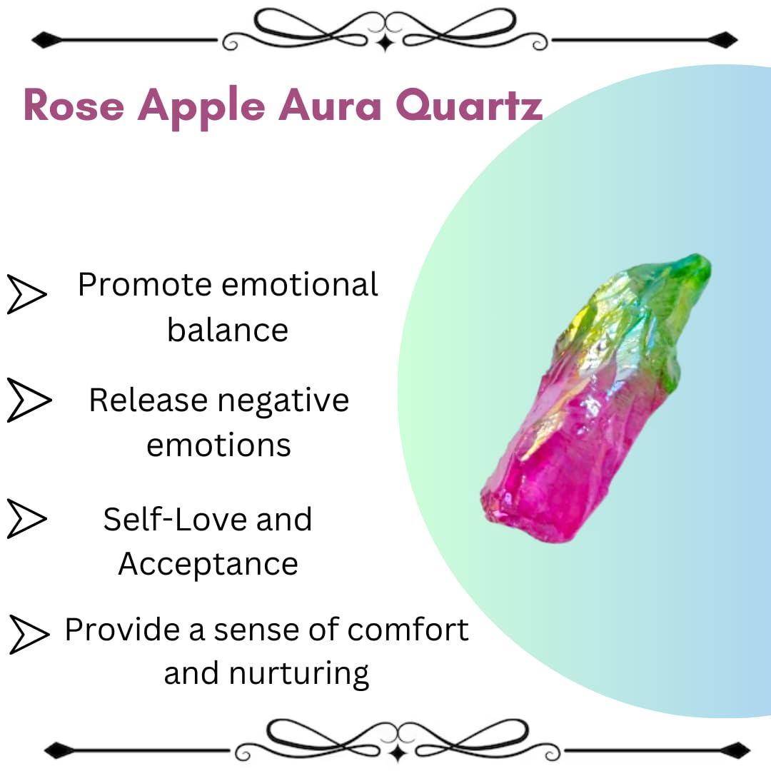 Crystals, Rocks, Jade, Crystals and Healing Stones, Witchcraft Supplies, Healing Crystals, Stones, Healing Stones, Rock Collection, Agate, Raw Stones (Rose - Apple Aura Quartz, 2 Pcs)