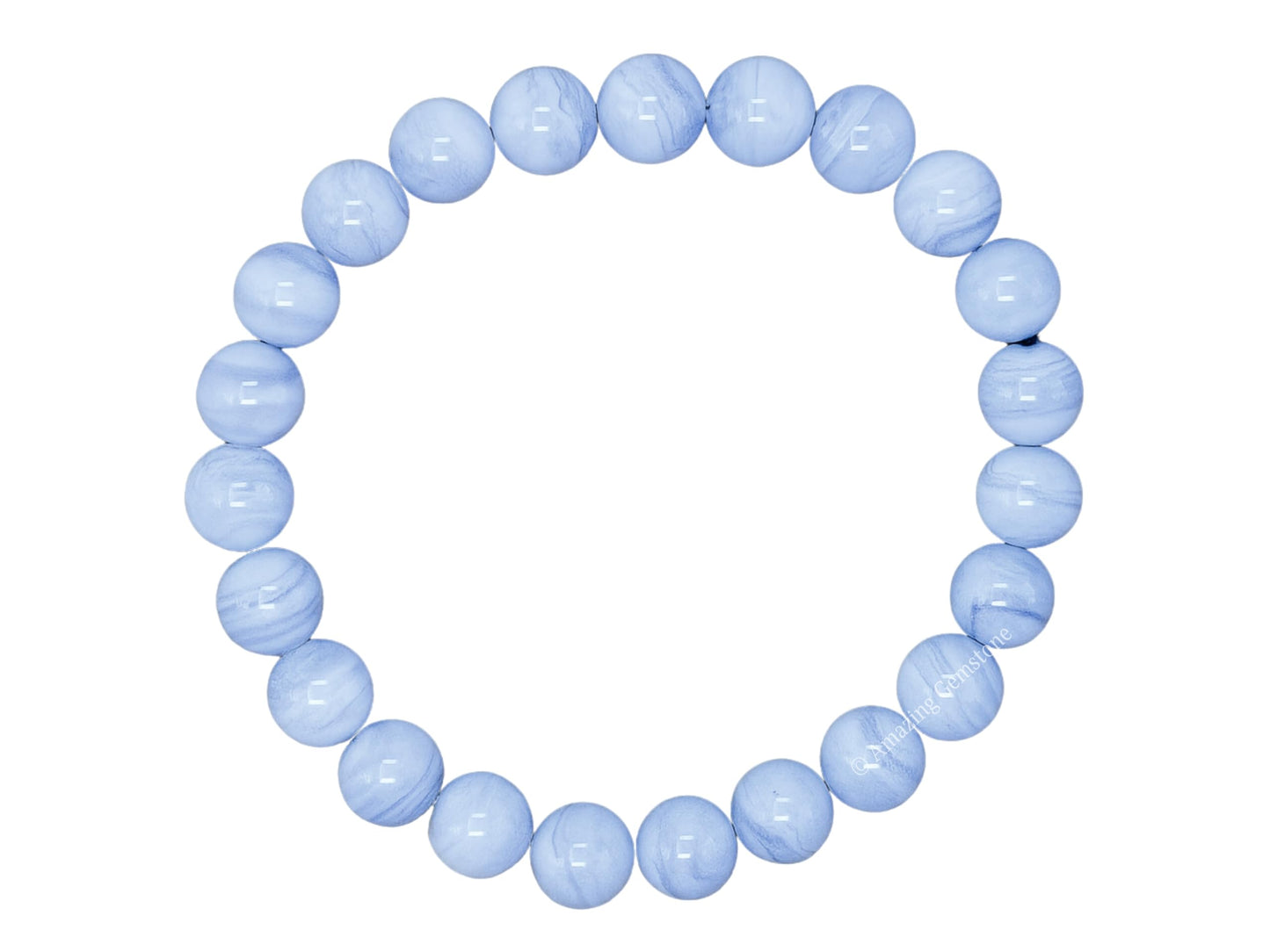 Amazing Gemstone Blue Lace Agate Bracelet for Women Men's Gifts - Protection Healing Crystal Bracelet - 8mm Gemstone Beaded Stretchable Bracelet Pulseras Para Hombres Mujer Stocking Stuffers Mothers Day Gift