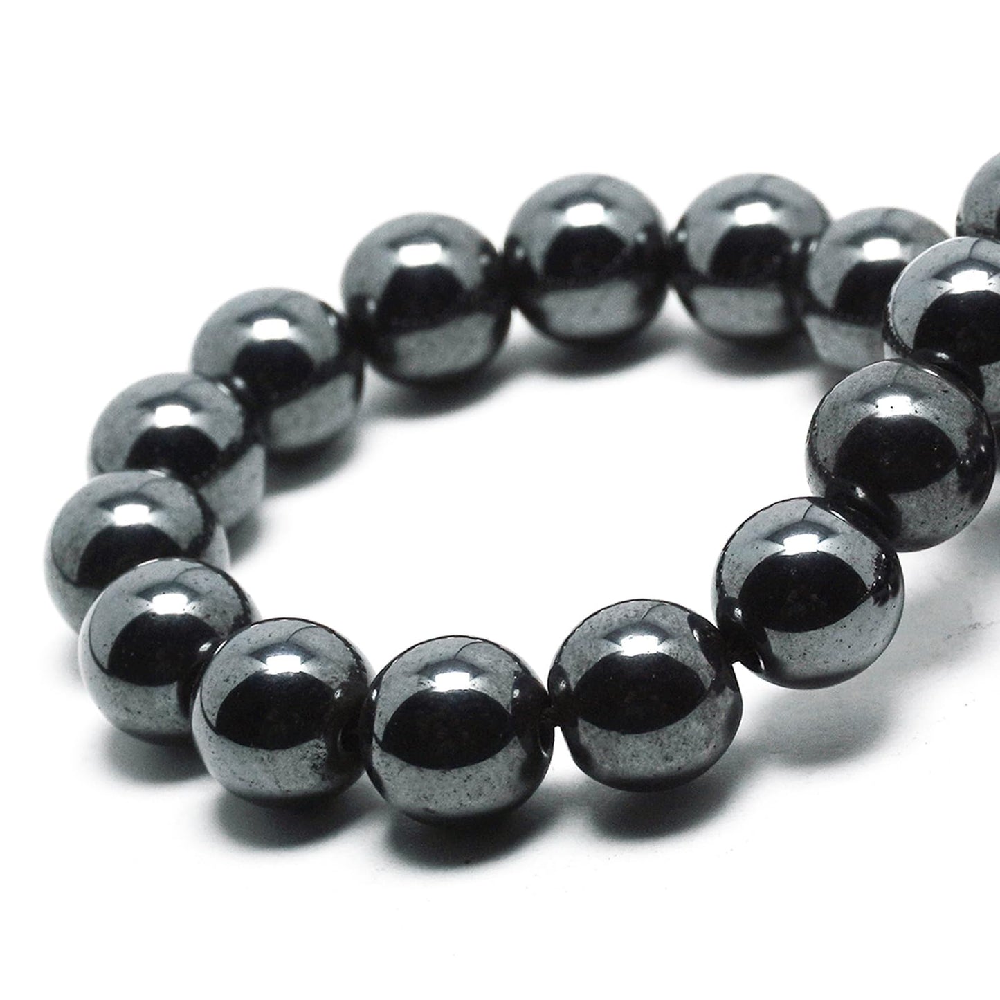 DIQIO Natural Hematite Beads for Jewelry Making - Stone Beads Gemstone Beads for Bracelets, 6mm Silver Round Loose Beads(58-60pcs, 6mm, Hematite)