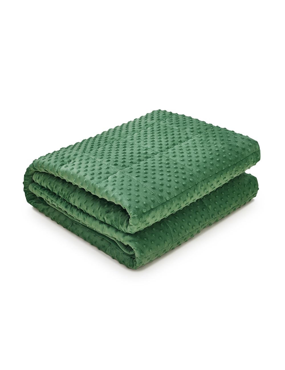 TONGDADA Minky Weighted Blanket | 40''x60'',10lbs | Cozy and Soft Minky Weighted Throw Blanket | Luxury Velvet with Premium Glass Beads | Dark Green Minky