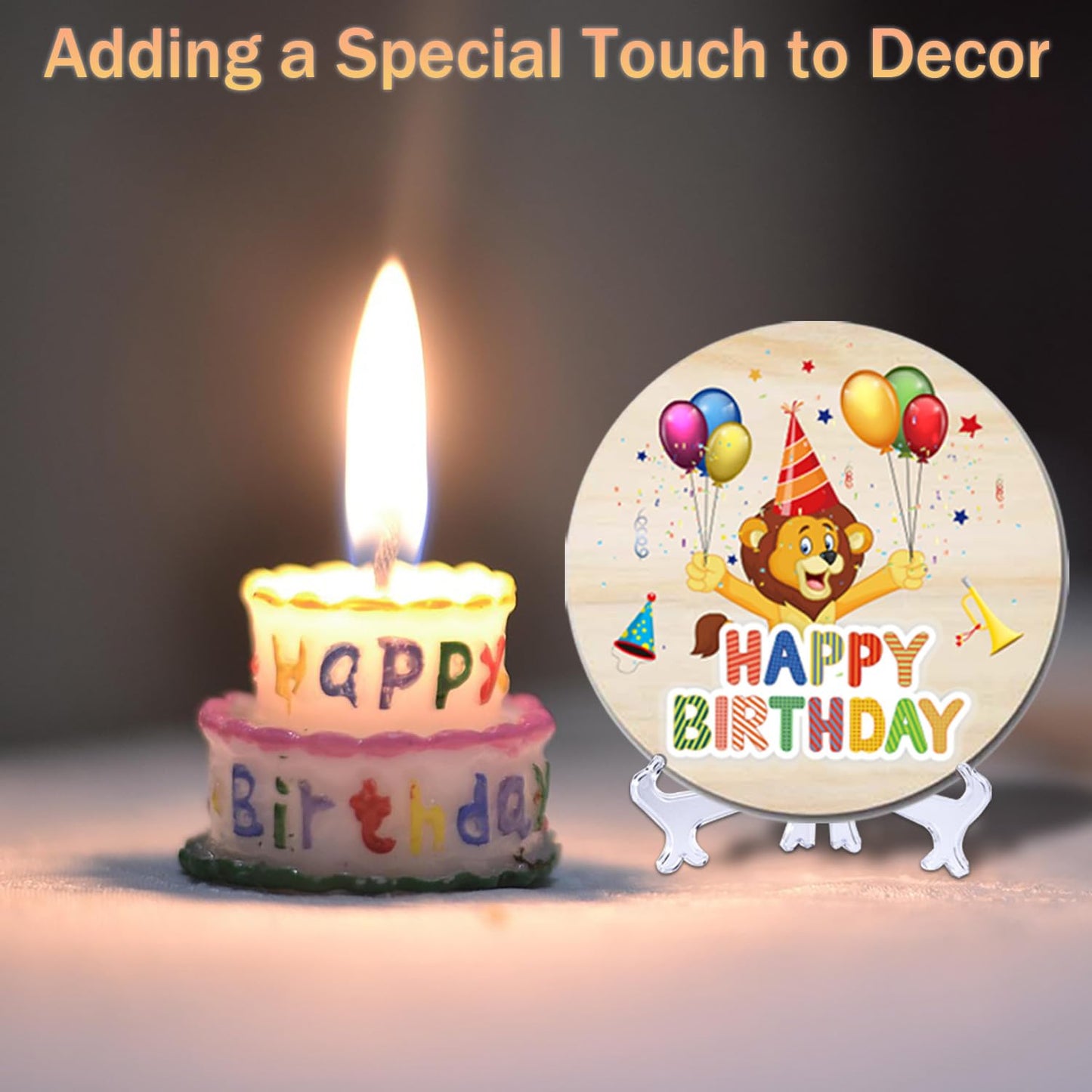 4in 10Pcs Interchangeable Home Table Signs with Seasonal Icons, Wooden Welcome Signs Interchangeable Holiday Decorative Table Shelf Centerpiece for Holiday Room Decor