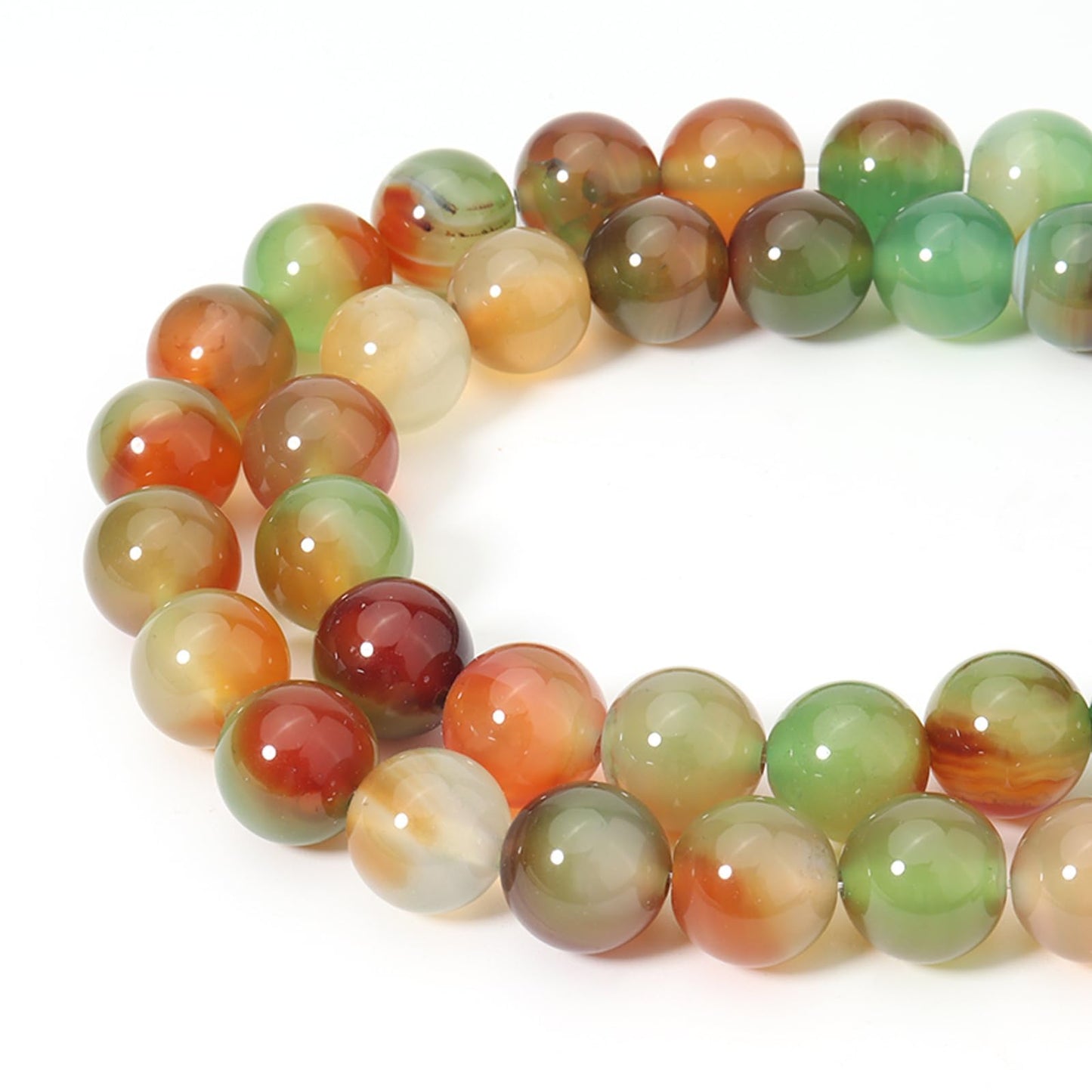 Siomia 45pcs 8mm Natural Peacock Agate Beads Energy Healing Crystal Round Loose Stone Beads for Jewelry Making, DIY Bracelets Necklaces