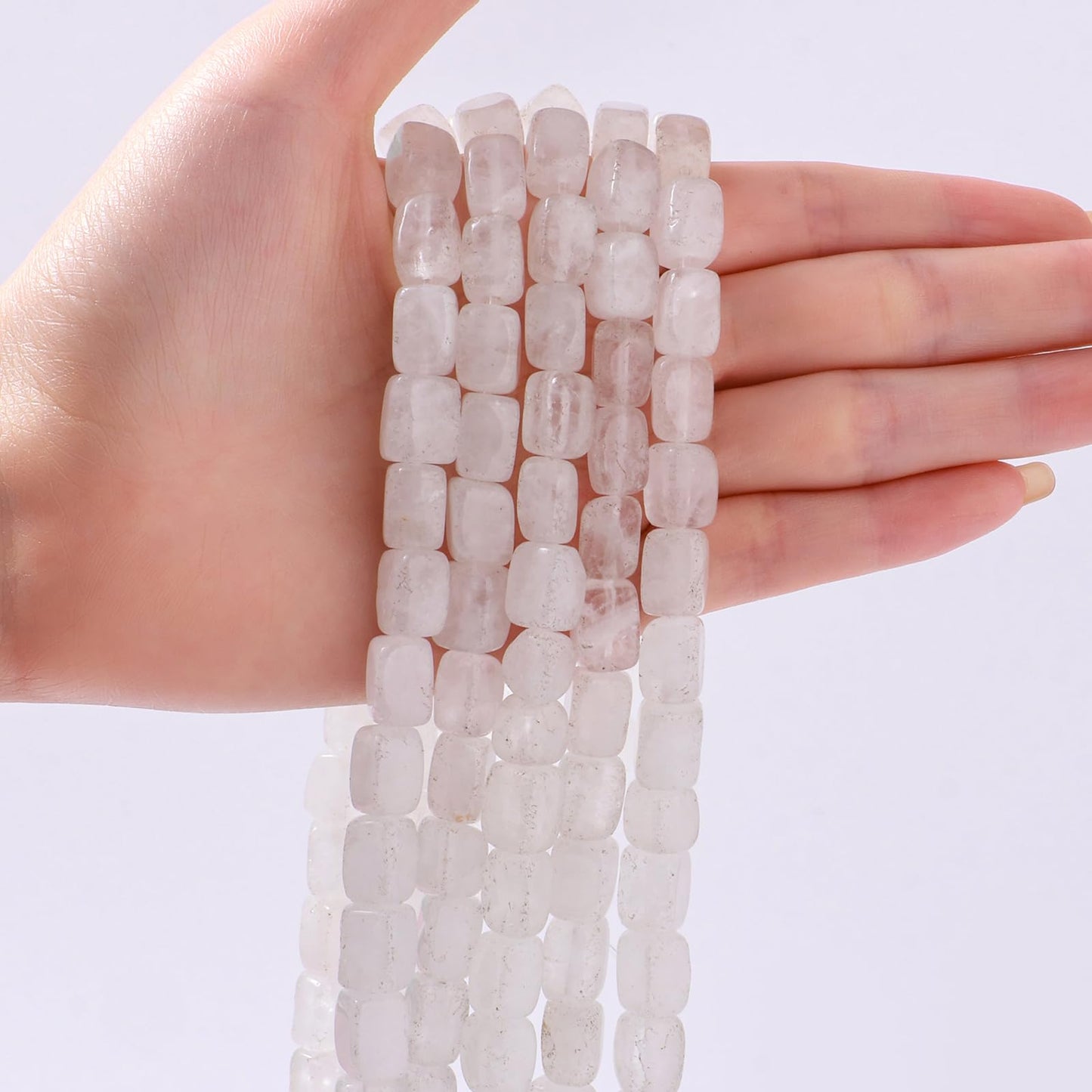 Natural Large White Crystal Cube Stone Beads 8x11mm 38cm/str Loose Semi Gemstone Stone Square Beads for Making Bracelets Necklace