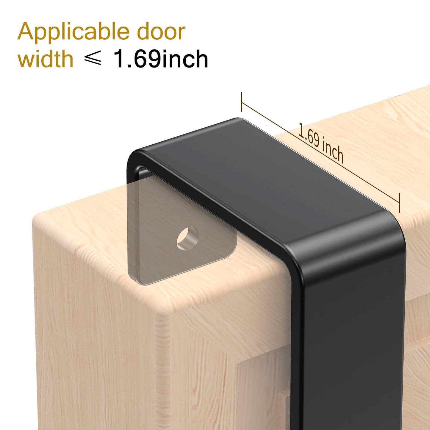 niffgaff Heavy Duty Over The Door Hooks, Space-Saving Vertical Door Hanger for Towels, Coats, and Accessories – 2 PCS, Matte Black