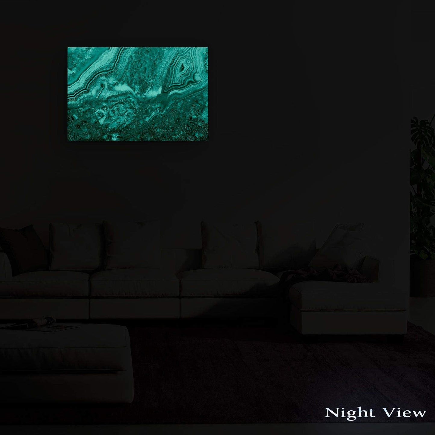 Startonight Acrylic Glass Wall Art - Abstract Yellow Agate - Glossy Artwork 24" x 36" Home Decor Ready to Hang