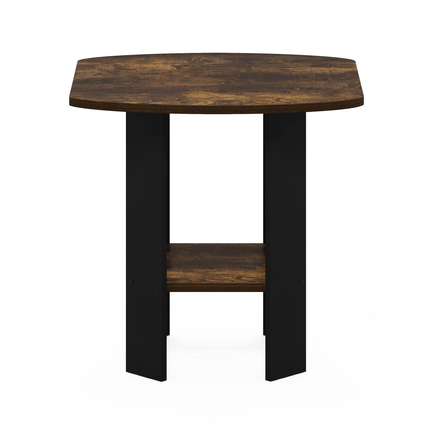 Furinno SIMPLE DESIGN Side Table, 2-Tier Modern End Table with Soft Edges, Open Shelves Night Stand, Bedside Table, for Living Room, Bedroom, Amber Pine