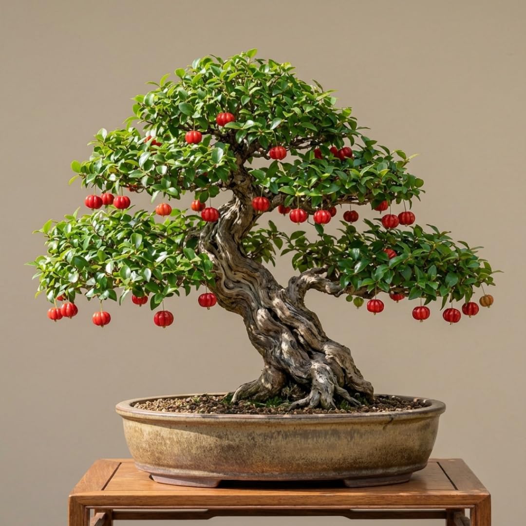 Cherry Tree Live Plant, Sweet Cherries Fruit Tree 4-8'' Tall, Tropical Fruit Trees for Planting Outdoor (Surinam Cherry Tree)