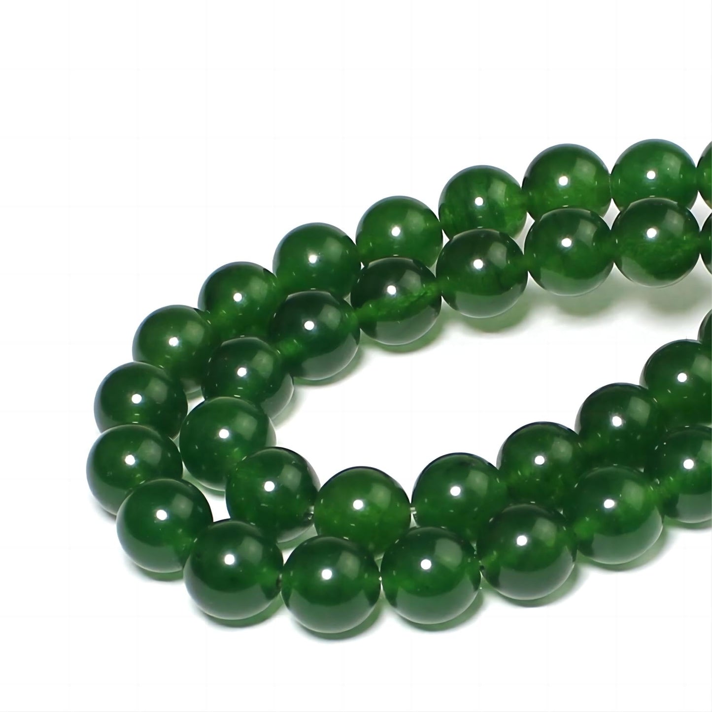 MJDCB Stone Beads 8mm 43pcs Round Blackish Green Jade Loose Gemstone Bead Charms for Jewelry Making Bracelet Necklace Earring Pendant