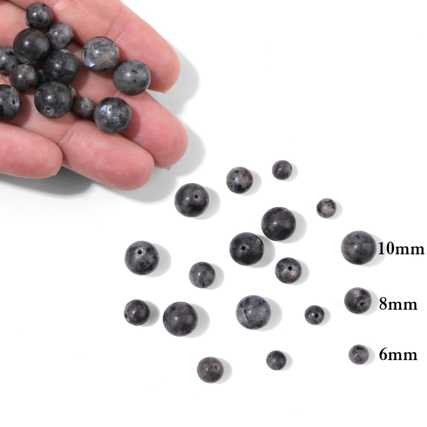 40pcs 10mm Natural Labradorite Gemstone Beads Healing Crystal Round Loose Stone Beads for Jewelry Making, Crystal Stone Beads for Bracelets Necklace Earrings Making