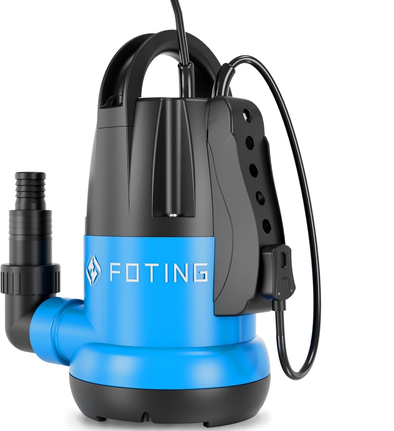 FOTING Sump Pump 3/4HP Dirty Submersible Water Pump,2400GPH Utility Pump Thermoplastic Electric Portable Transfer Water Pump for Swimming Pool Pond Basement with 16ft Power Cord, with Float Switch