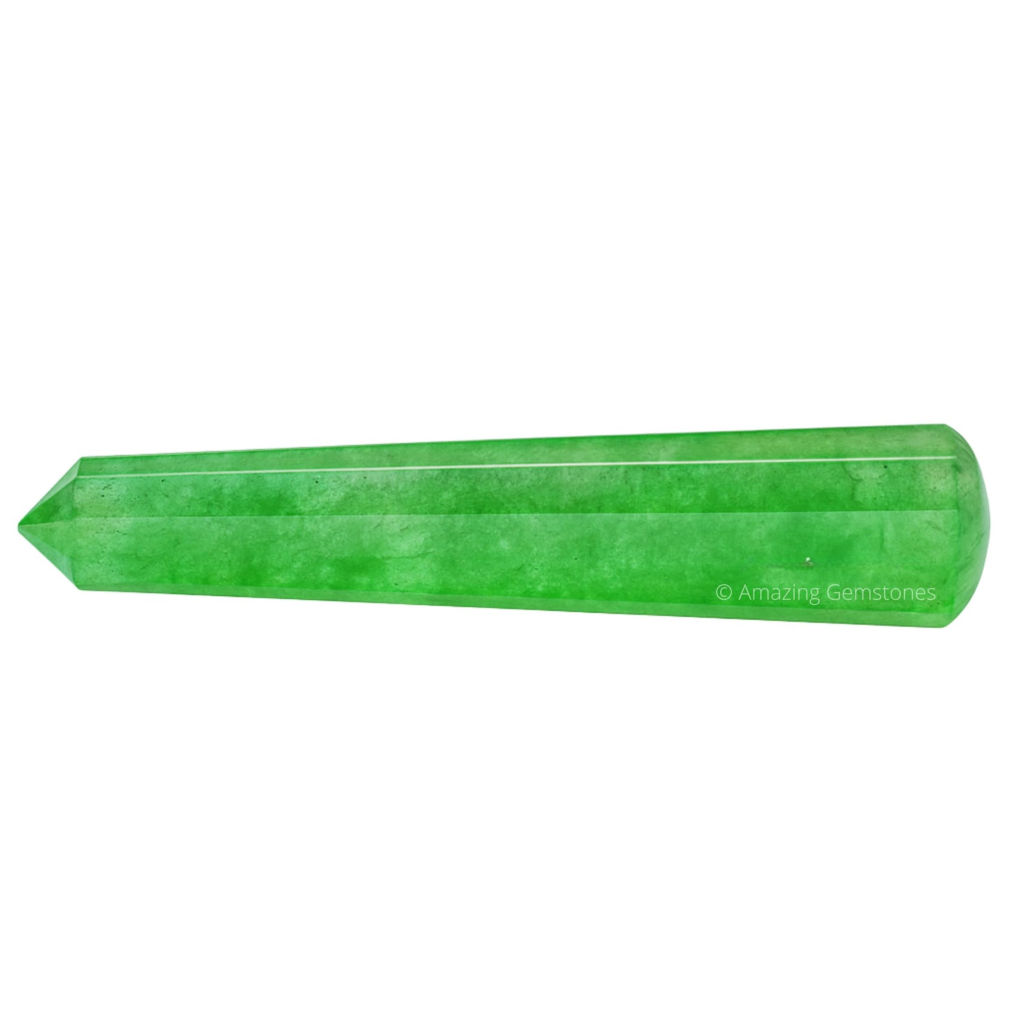 Amazing Gemstone Green Strawberry Quartz Crystal Wand Massage Stick - Pelvic Wand Gua Sha for Adults - Crystals and Healing Stones Massage Wands for Adults Gifts (Pointed)