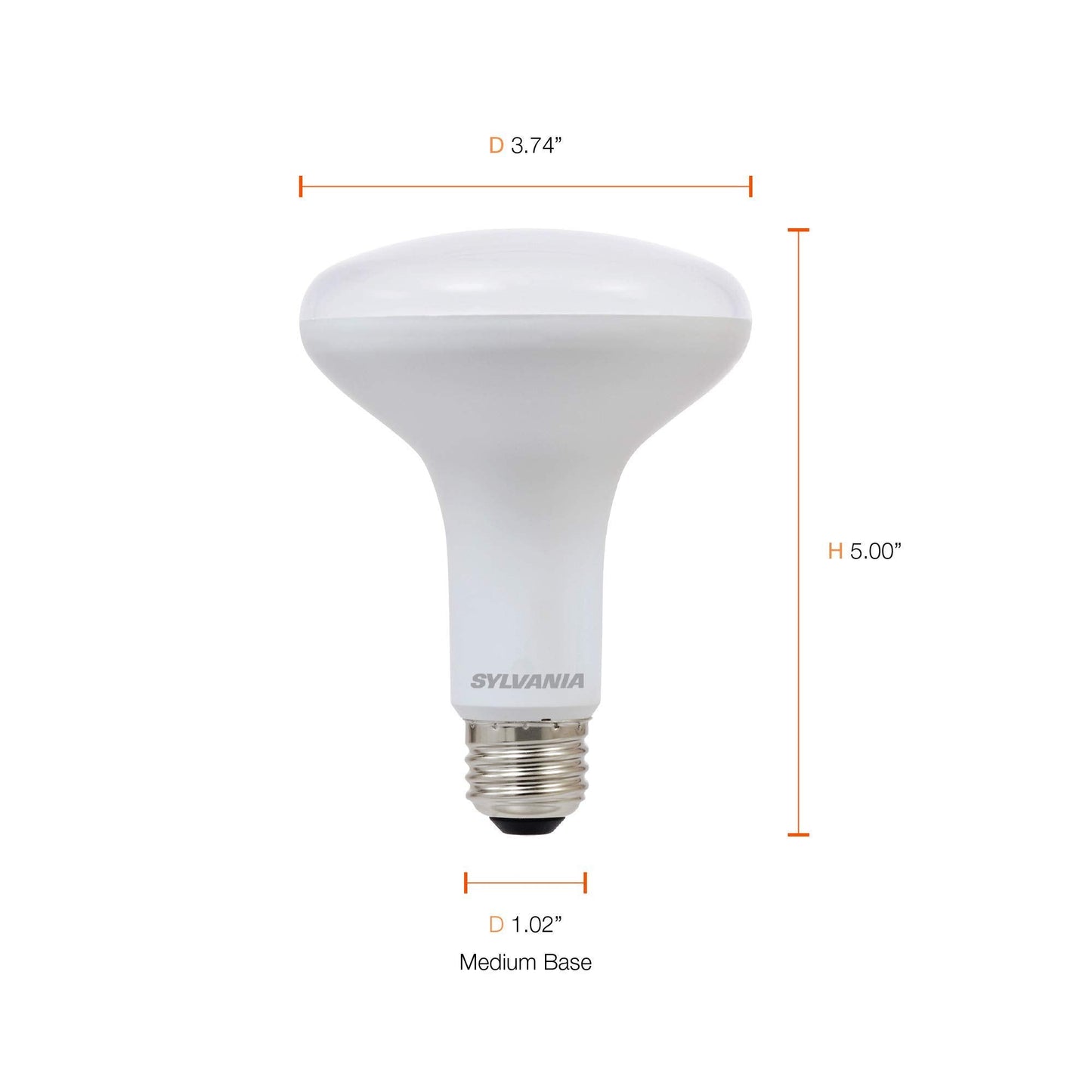 Sylvania LED Flood BR30 Light Bulb, 65W Equivalent Efficient 9W, 10 Year, 650 Lumens, Dimmable, 2700K, Soft White - 2 Pack (73954)