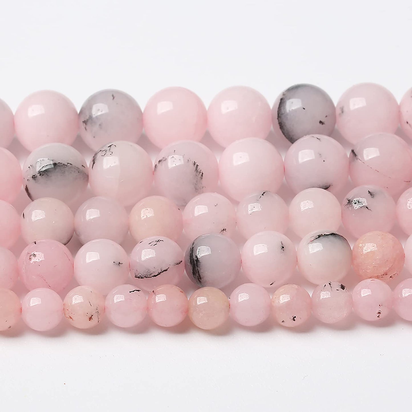 60pcs 6mm Natural Pink Opal Jades Stone Beads Round Loose Spacer Beads for Jewelry Making DIY Bracelets Crystal Energy Healing Power Stone (6mm, Pink Opal Stone)