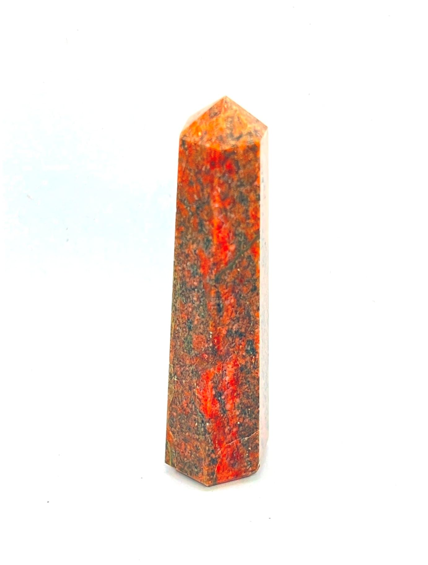 WholesaleGemShop 3 Inch (70 mm) Gemstones UNAKITE Obelisk Tower Jumbo Facet Aura Rock Crystal Natural Polished Earth Wand Spirit