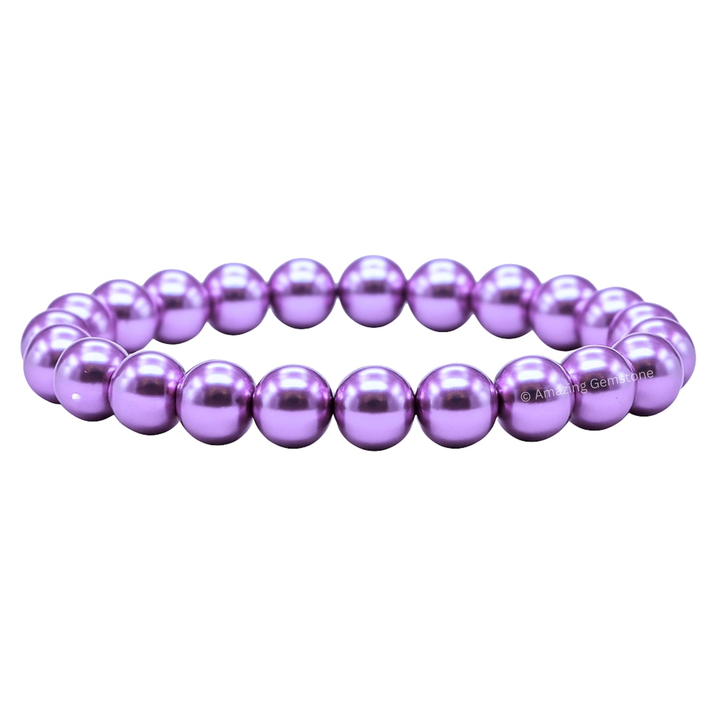 Amazing Gemstone Crystal Bracelet for Women Men's Gifts - Protection Healing Crystal Bracelet - 8mm Gemstone Beaded Stretchable Bracelet Pulseras Para Hombres Mujer Stocking Stuffers Mothers Day Gift (Lavender Pearl)