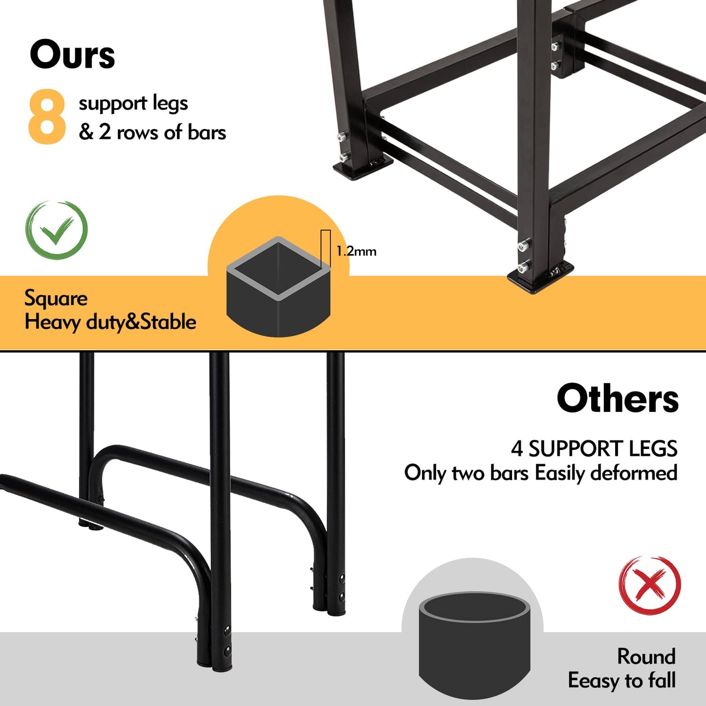 nalone 4FT Outdoor Firewood Rack with Cover, Heavy Duty Square Strong Stand Rack with Waterproof Cover for Fireplace Fire Pits Wood Pile Storage Holder Lumber Rack