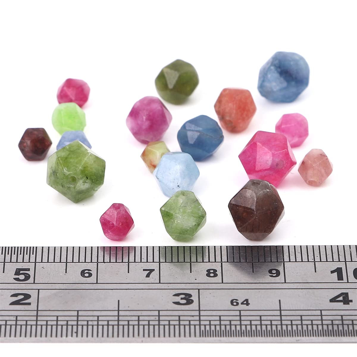 BEADIA Faceted Natural Tourmaline Agate Stone Round Beads 6mm 36cm/Strand for Jewelry Making