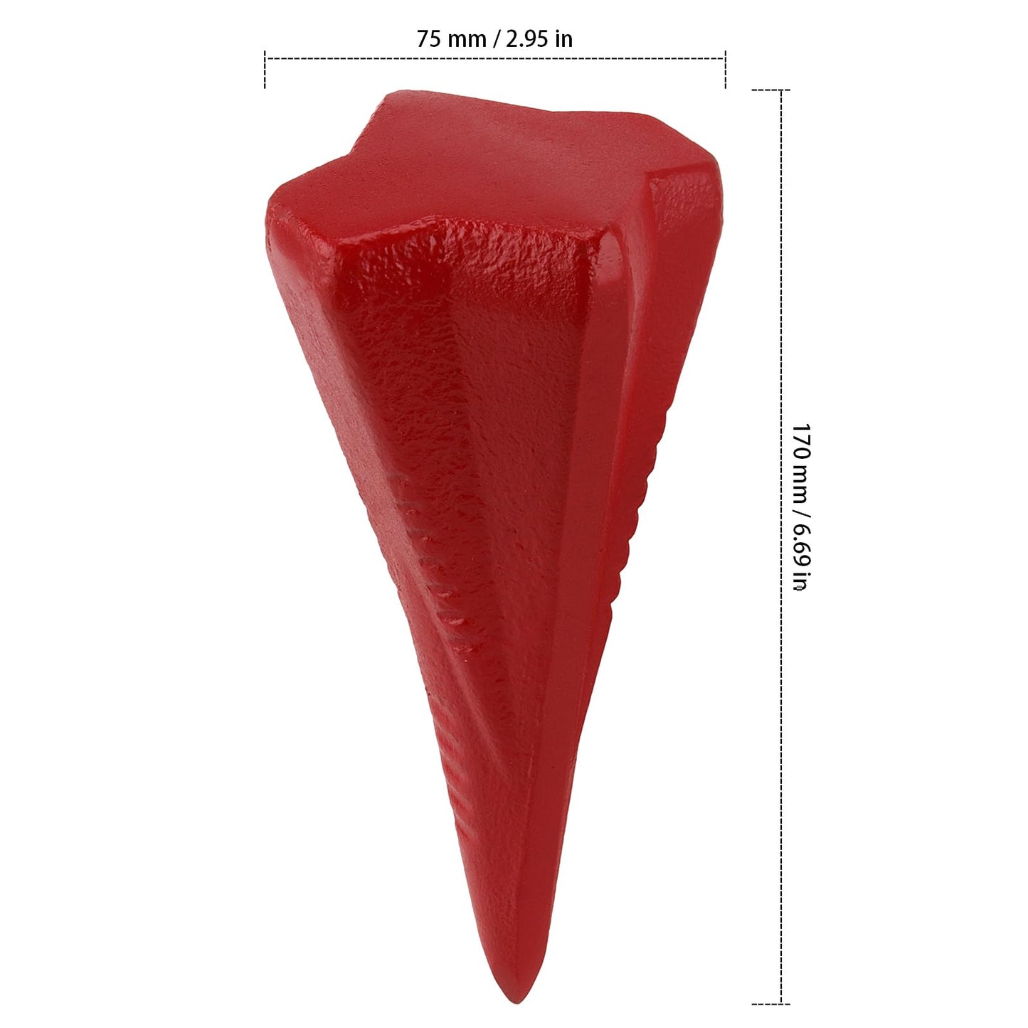 ZEONHAK 4lbs Diamond Wood Splitting Wedge - 4-Direction Steel Splitter for Wood, 2 PCS, Red